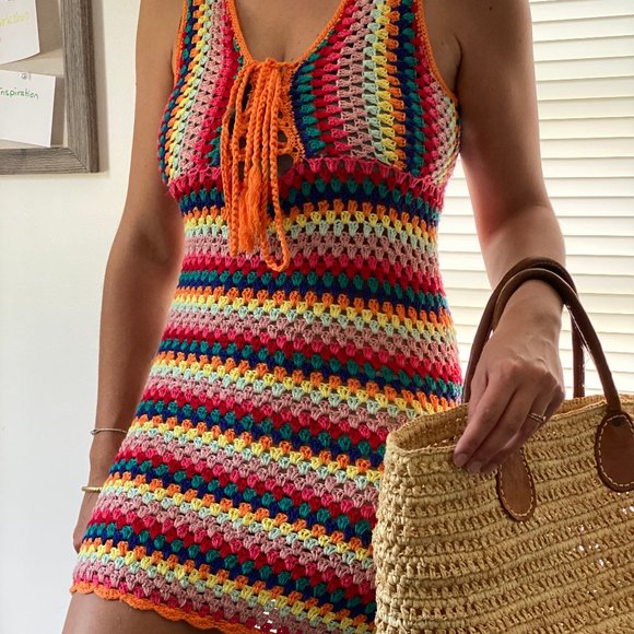 Lovers + Friends Dresses & Skirts - Lovers + Friends beach  mini crochet dress